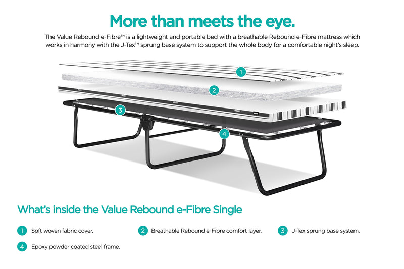 JAY-BE Value Folding Bed with Rebound e-Fibre Mattress