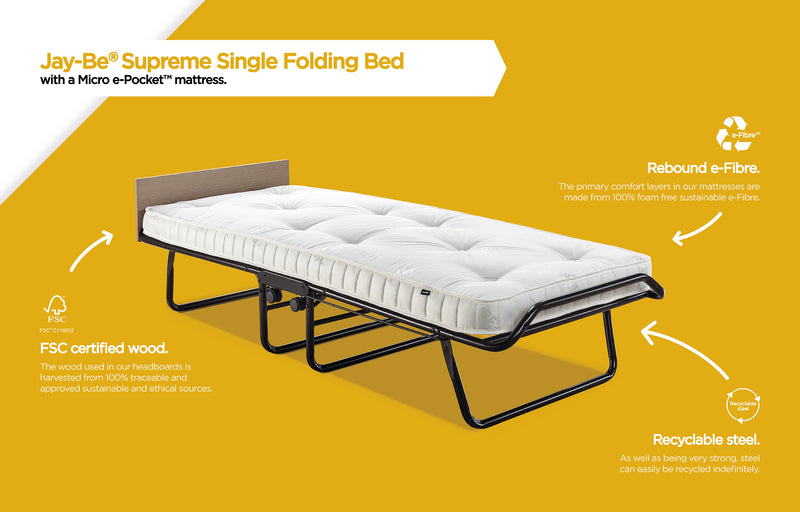 JAY-BE Supreme Folding Bed with Micro e-Pocket Mattress