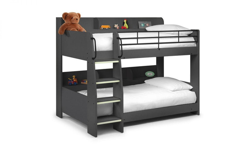 Children's Domino Bunk Bed with Luminous Glow in the Dark Ladder Steps