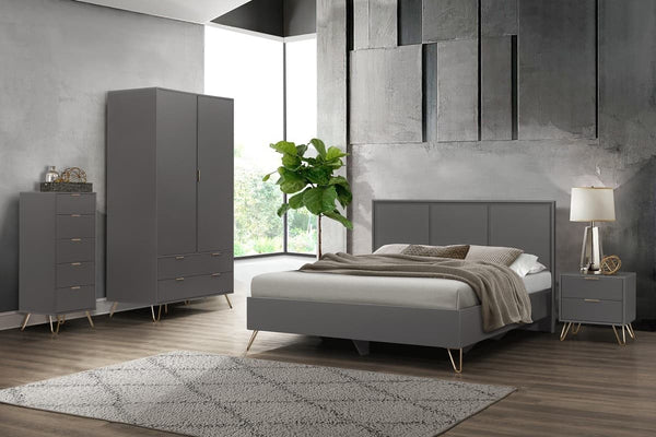 Arlo Ultra Modern Matt Grey Classy Bedroom Furniture Range