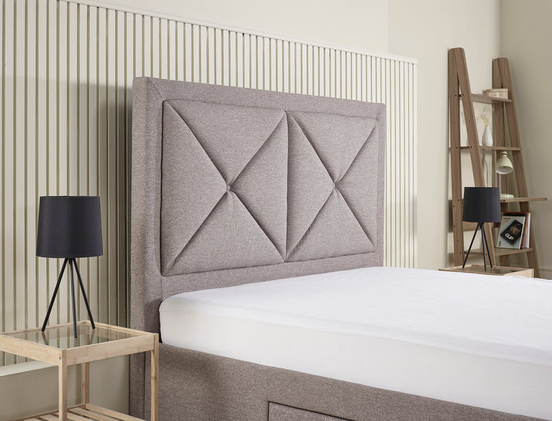 Luxury Cezanne Tufted Headboard Fabric Drawer Storage Bed Frame