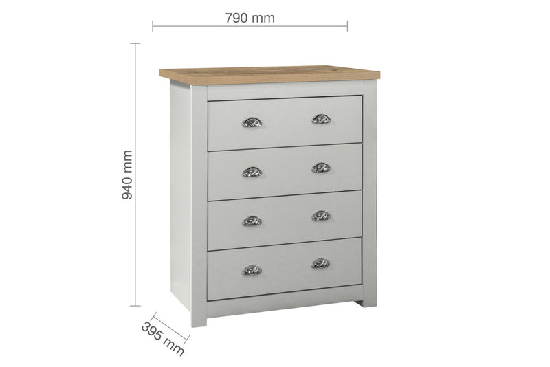 Contemporary Classic Farmhouse Highgate 4 Drawer Chest