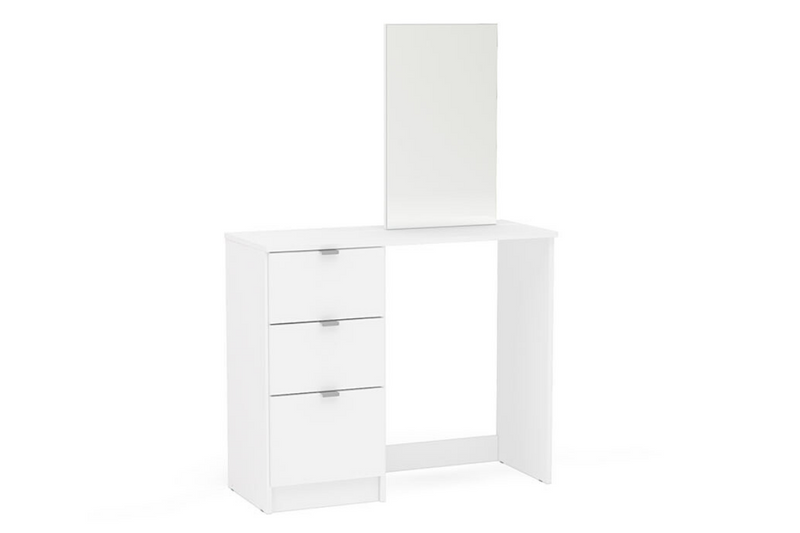 Madison Stylish White 3 Drawer Dressing Table & Mirror Vanity Table