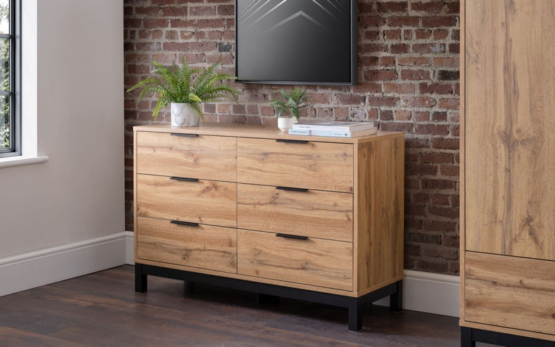 Classic Industrial Bali Bedroom Collection with a Modern Oak Finish
