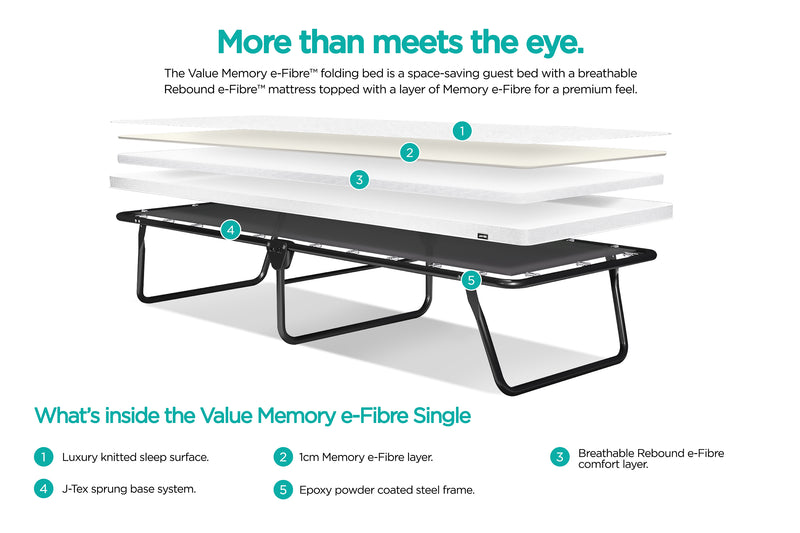 JAY-BE Value Folding Bed with Memory e-Fibre Mattress