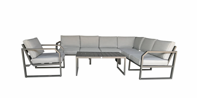 Signature Weave Alarna Grey Corner Sofa with Single Armchair