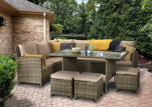 Signature Weave Charlotte Corner Dining in Nature/Brown