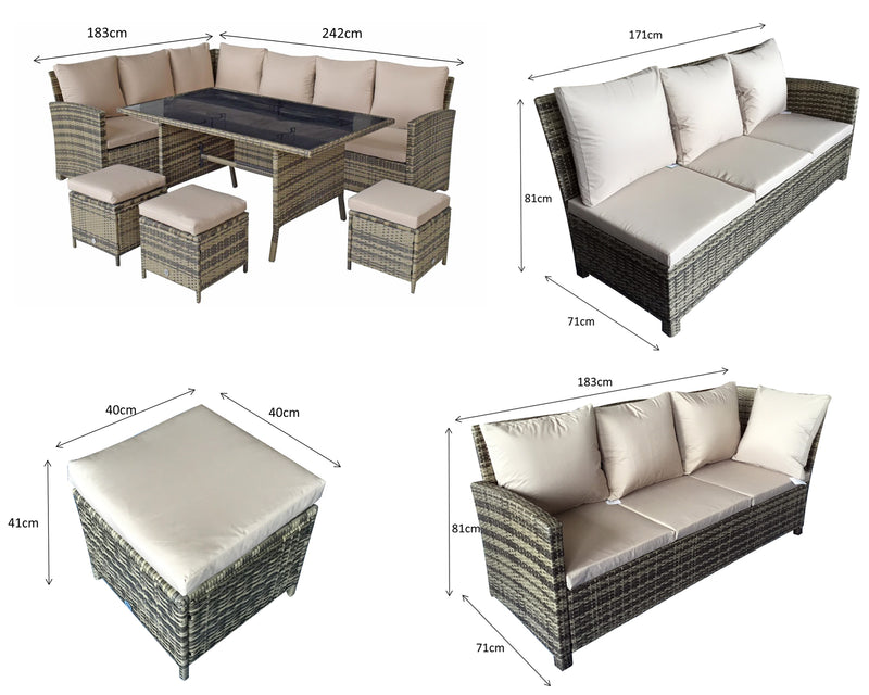 Signature Weave Charlotte Corner Dining with Lift Table