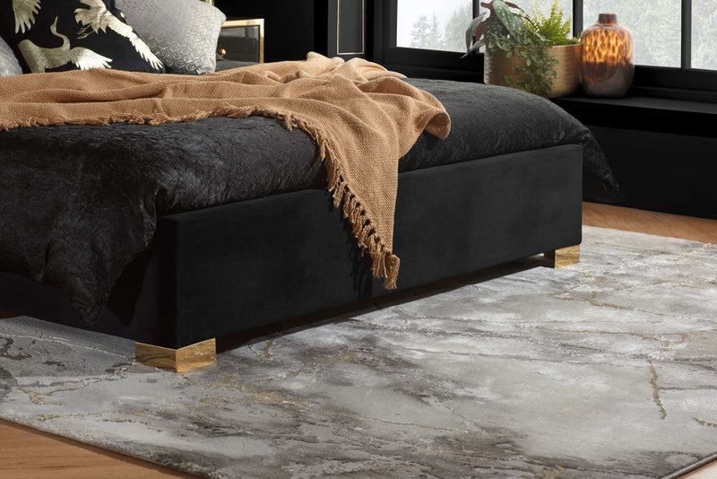 Luxurious Chelsea Fabric Bed in Black or Grey 4FT6 & 5FT