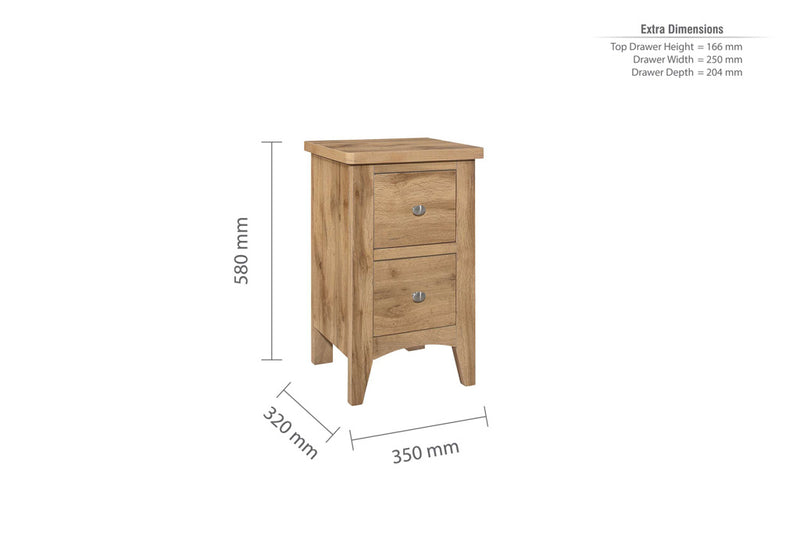 Classic Hampstead 2 Drawer Bedside Table