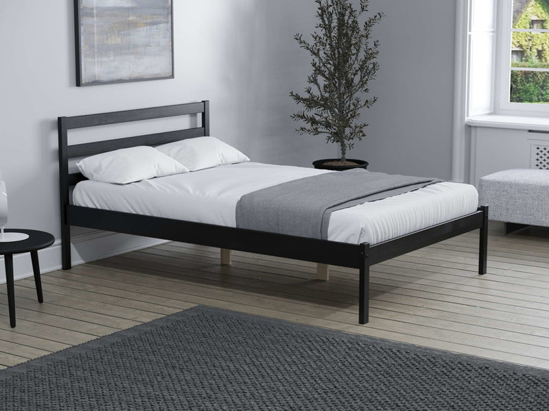 Contemporary Luka Black Pine Bed Frame available in 3FT, 4FT & 4FT6