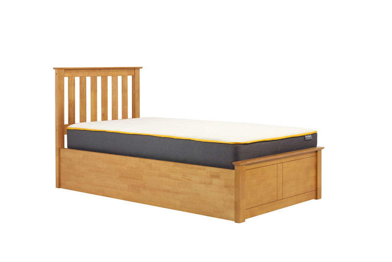 NEW 2024! Oak Charming Timeless Classic Phoenix 3FT Single Wooden Ottoman Storage Bed Frame