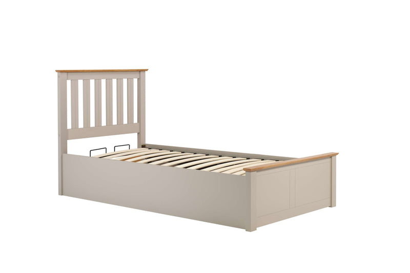 NEW 2024! Pearl Grey Charming Timeless Classic Phoenix 3FT Single Wooden Ottoman Storage Bed Frame