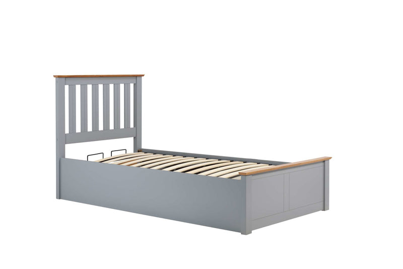 NEW 2024! Stone Grey Charming Timeless Classic Phoenix 3FT Single Wooden Ottoman Storage Bed Frame