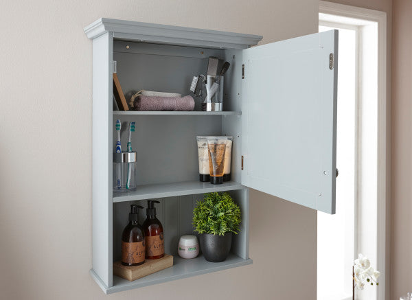 Colonial Mirrored Bathroom Cabinet in Grey