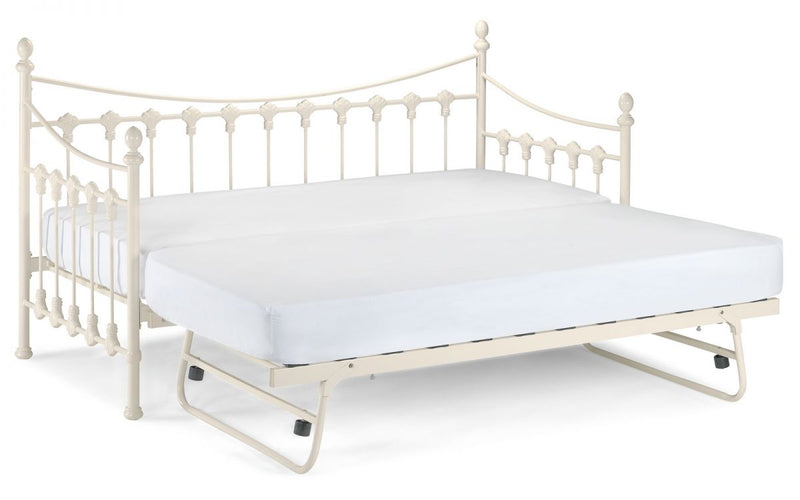 Elegant Classic Versailles Day Bed & Trundle in Stone White