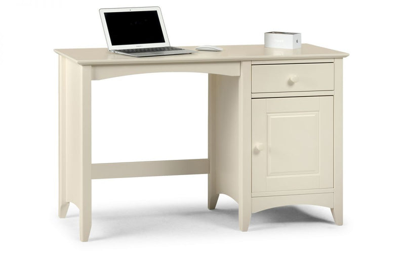 Solid Pine Cameo Desk with a Stone White Lacquered Finish