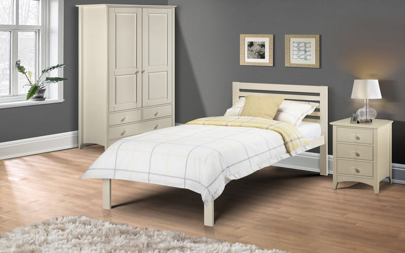 Crisp & Modern 3FT Single Slocum Bed Frame available in Antique Pine, Stone White or Grey