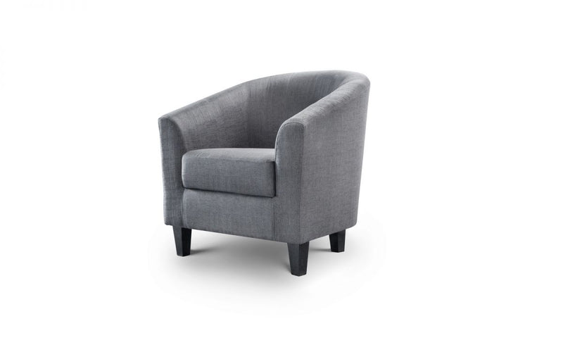 Contemporary Hugo Fabric Tub Chair in a Slate Grey Linen