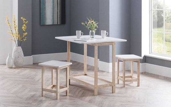 Modern Bergen Bar Set in a Two-Tone Combination of White and Natural