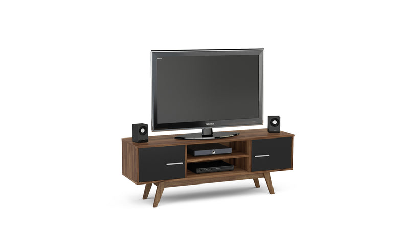 Modern Shard 2 Drawer TV Unit available in White or Walnut & Black
