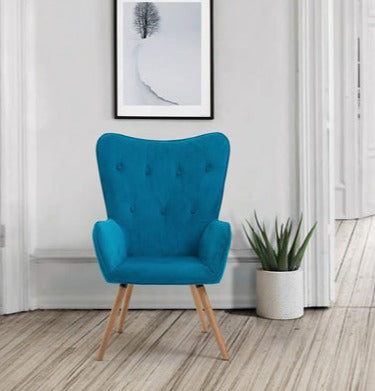Elegant Button Back Willow Winged Armchair - In 2 Colours