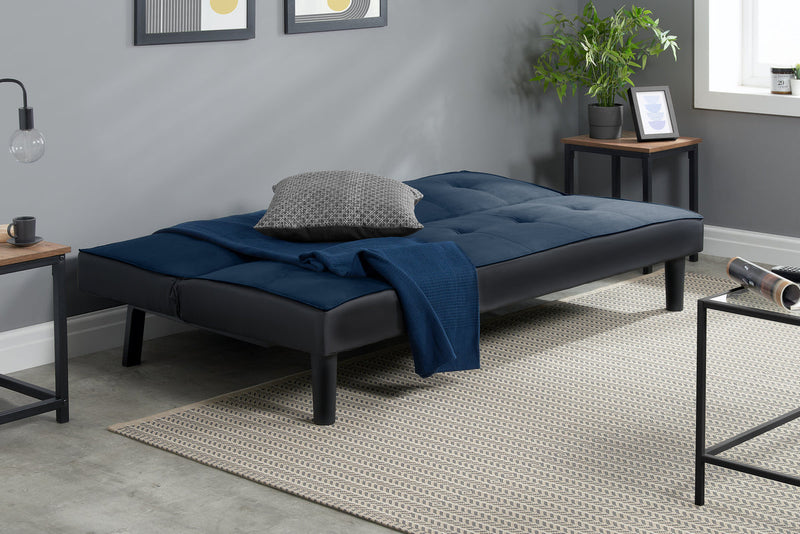 Minimalistic Aurora Velvet Fabric Sofa Bed - Available In Grey or Midnight Blue