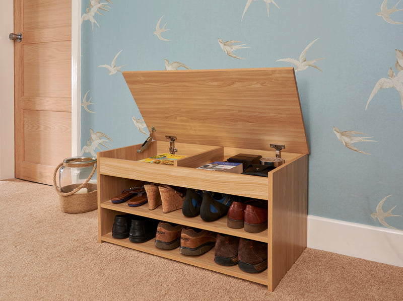 Basics Budget Shoe Storage Wooden Unit - Oak or White