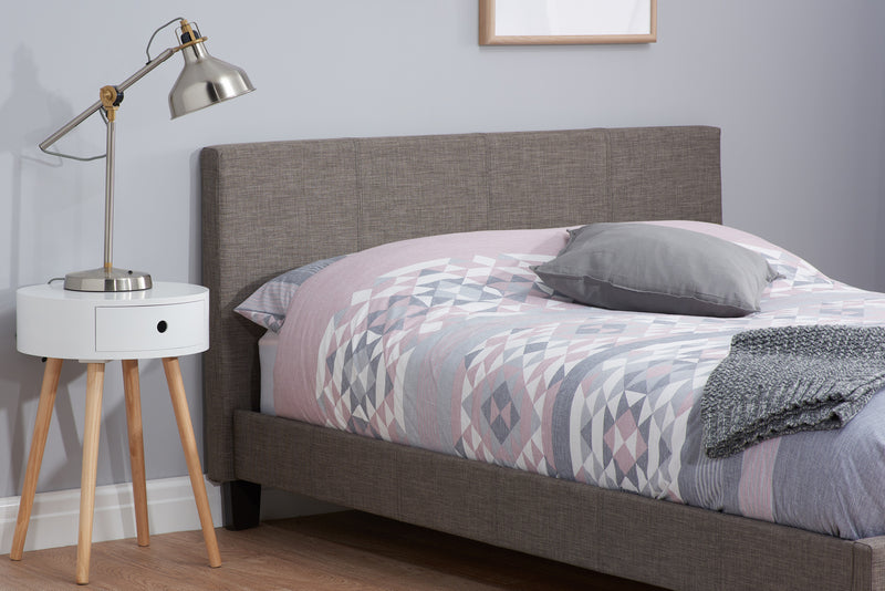 New Berlin Stylish Grey Contemporary Hopsack Fabric Bed Frame
