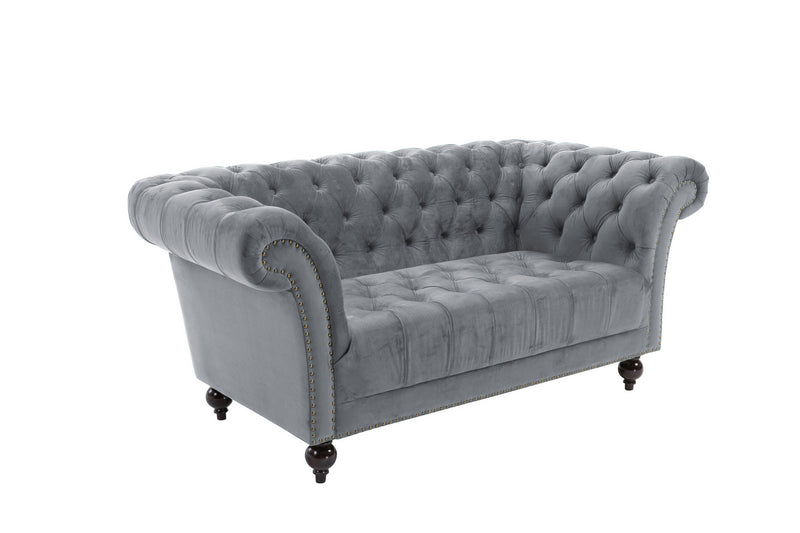 New Velvet Beautifully Buttoned Chester 2 or 3 Seater Fabric Sofa