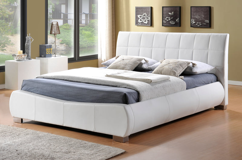 Luxurious Curved Dorado Faux Leather Bed