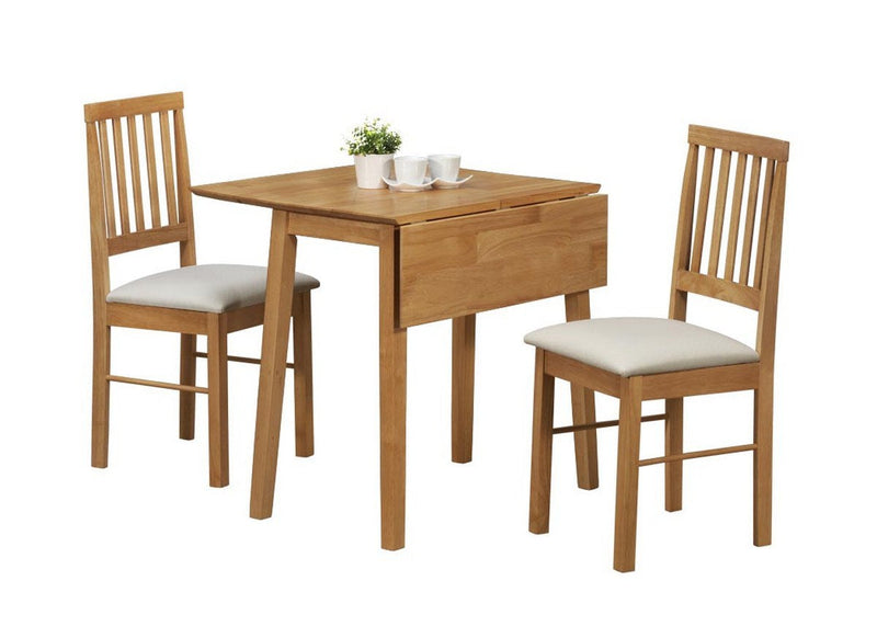 New Contemporary Drop Leaf Dining Set - Folding Table & 2 Matching Chairs Included