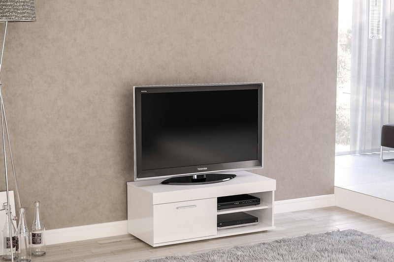 New Modern Small High Gloss Edgeware TV Unit With Storage