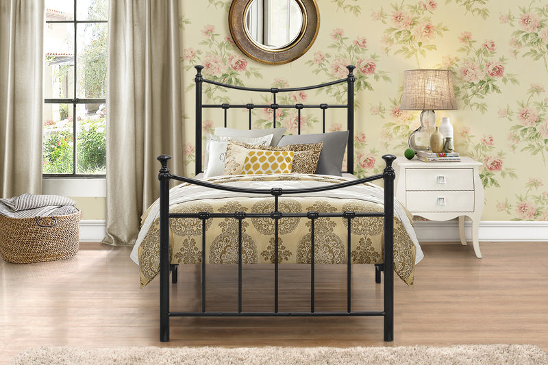 Charming Classic Traditional Style Emily Metal Curved Bed Frame