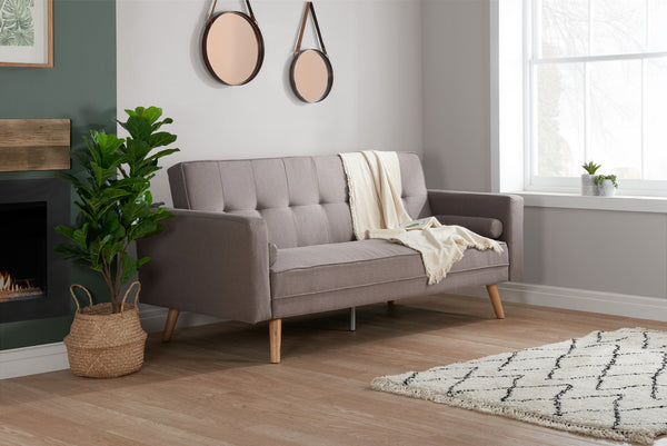 Contemporary Ethan Medium & Large Sofa Bed in Grey Luxury Fabric
