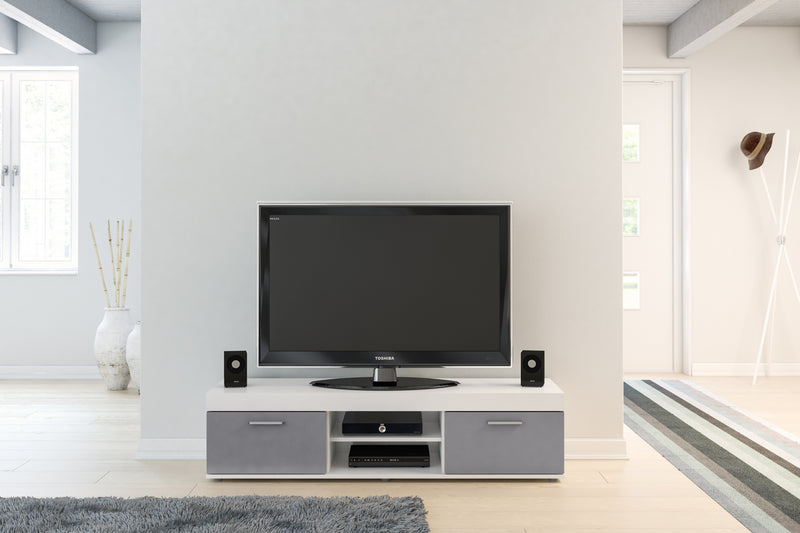 New Modern Large High Gloss Finished Edgeware TV Unit With Storage