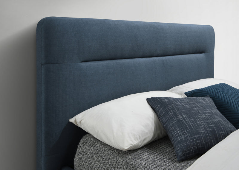 Modern & Stylish Finn Steel Blue or Charcoal Fabric Bedstead