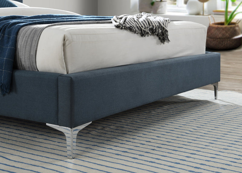 Modern & Stylish Finn Steel Blue or Charcoal Fabric Bedstead