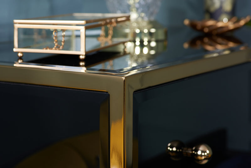 Glamorous Fenwick Black Mirror & Gold Finished Bedroom Furniture Range