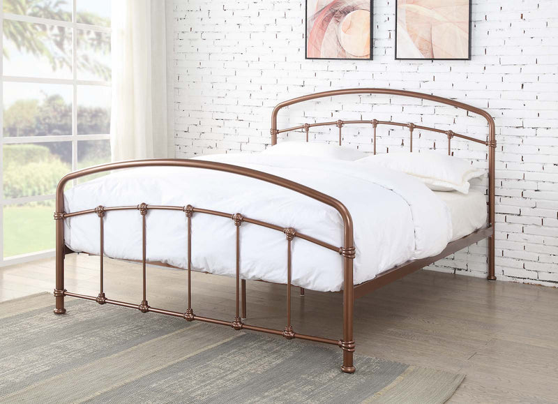 Stunning Mostyn Rose Gold or Antique Bronze Metal Pipe Bed Industrial Inspired Space Attic Metal Bed - 3ft 4ft6 5ft UK Sizes