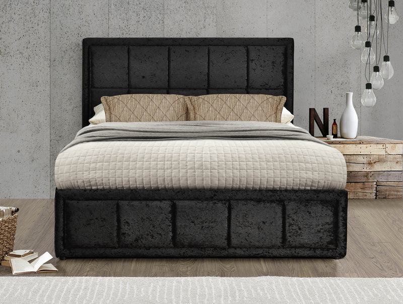 Stunning Soft Hannover Deep Cushioned Headboard Fabric Ottoman Bed Frame