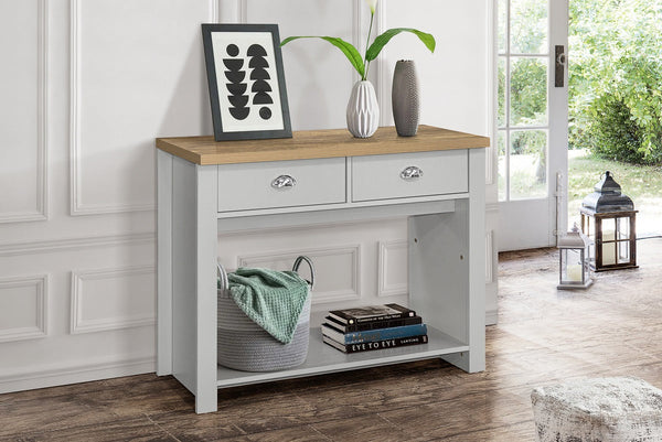 Contemporary Farmhouse Highgate 2 Drawer Console Table - 3 Colours!