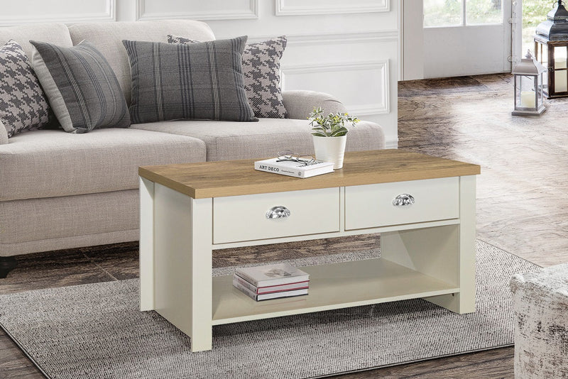 Contemporary Classic Farmhouse Highgate 2 Drawer Coffee Table - 3 Colours!