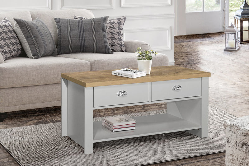 Contemporary Classic Farmhouse Highgate 2 Drawer Coffee Table - 3 Colours!