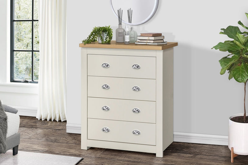 Contemporary Classic Farmhouse Highgate 4 Drawer Chest - 3 Colours!
