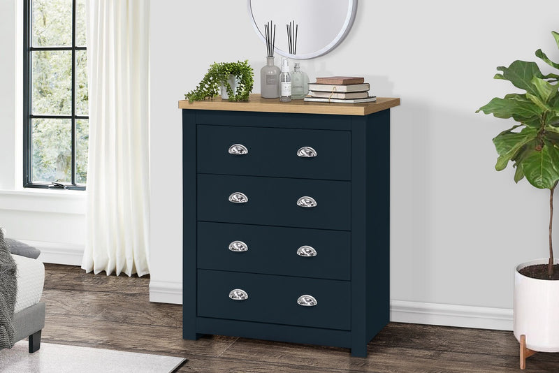 Contemporary Classic Farmhouse Highgate 4 Drawer Chest - 3 Colours!