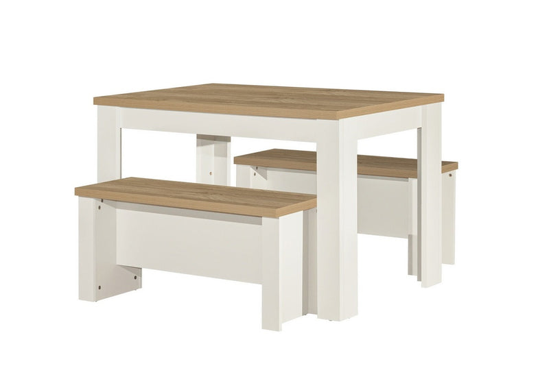 Contemporary Classic Farmhouse Highgate Dining Table & Bench Set