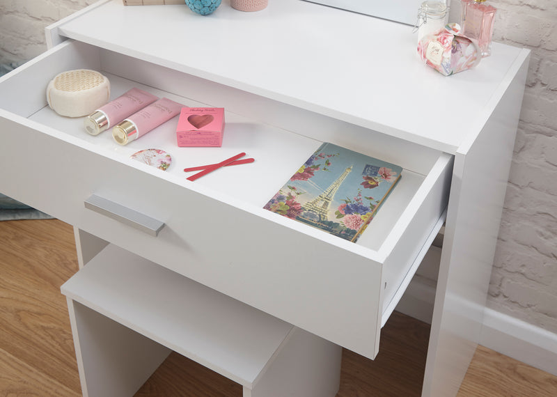 Julia Modern Styled Dressing Table With Stool Sleek Space Saver - In 3 Colours