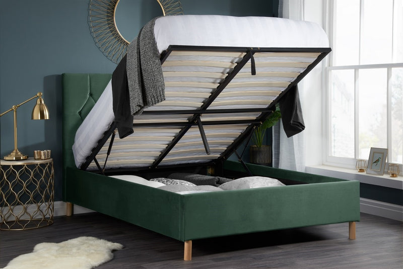 Modern & Stylish Loxley Ottoman Bed Frame Upholstered in a Beautiful Fabric - 4 Colours!