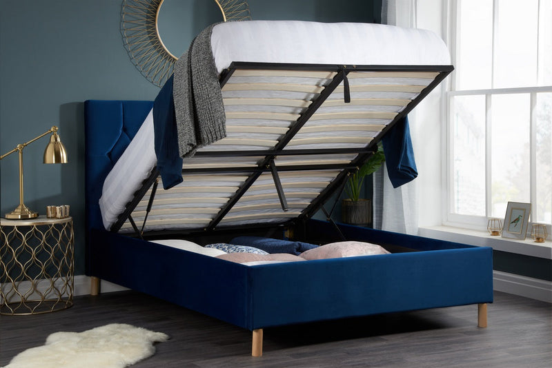 Modern & Stylish Loxley Ottoman Bed Frame Upholstered in a Luxurious Fabric - In 4 Colours